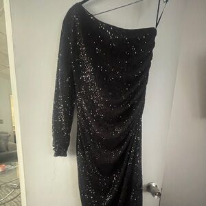 Forever 21 Black Sequin Long Sleeve Dress